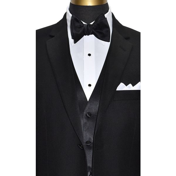 BLACK SATIN BOWTIE WITH TEXTURE-TIE YOURSELF