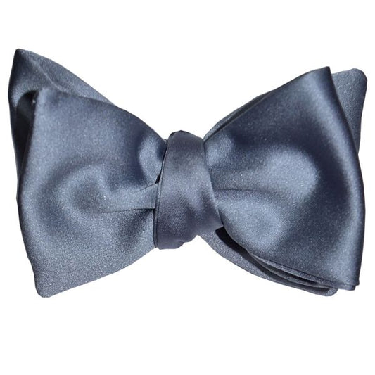 Silver Satin Bowtie - "Tie Yourself"
