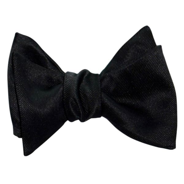 BLACK SATIN BOWTIE WITH TEXTURE-TIE YOURSELF