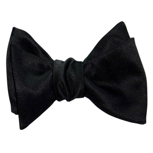 BLACK SATIN BOWTIE WITH TEXTURE-TIE YOURSELF