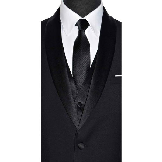 BLACK DRESS NECKTIE WITH SUBTLE STRIPE-TIE YOURSELF