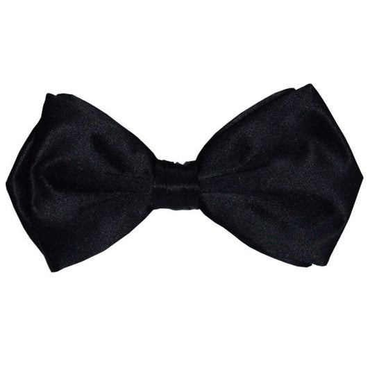 Black Silk 3 INCH Diamond Tip Bow Tie, PRE-TIED