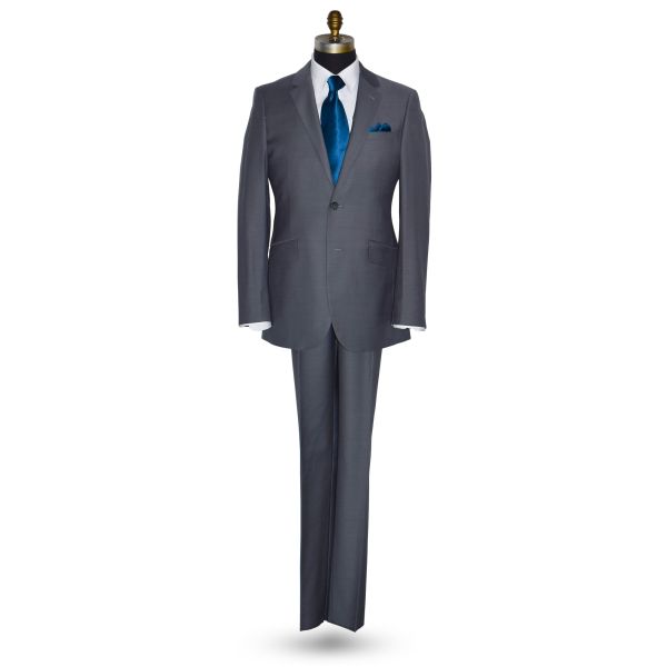 STORMY GRAY SLIM FIT SUIT - WOOL CASHMERE