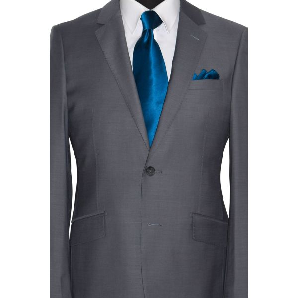 STORMY GRAY SLIM FIT SUIT - WOOL CASHMERE
