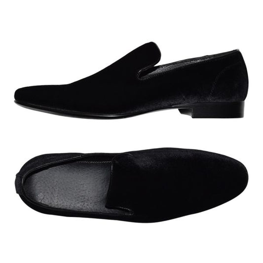 BLACK VELVET SLIP-ON MENS PUMP