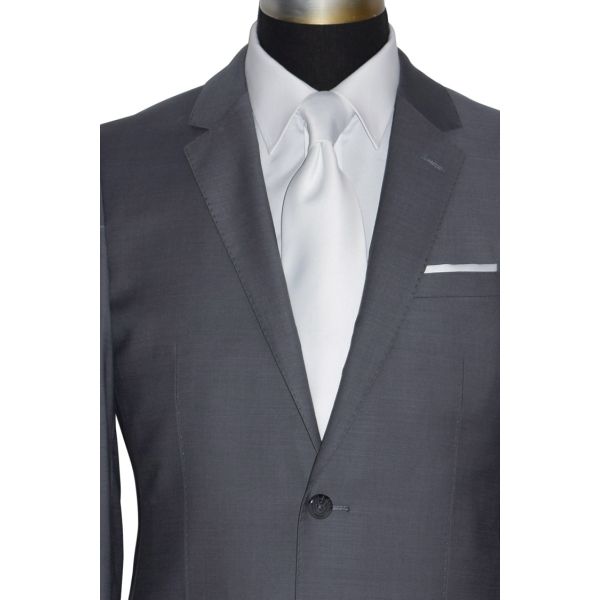 STORMY GRAY SLIM FIT SUIT - WOOL CASHMERE