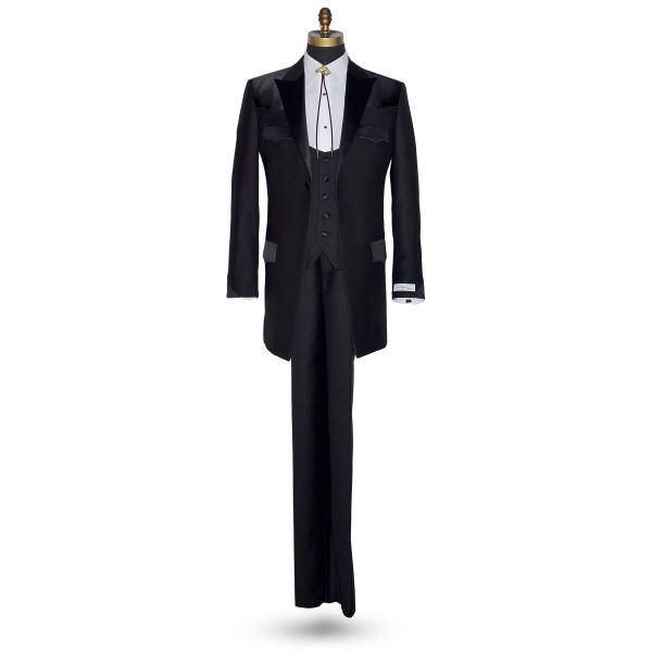 BLACK SCOOP TUXEDO VEST