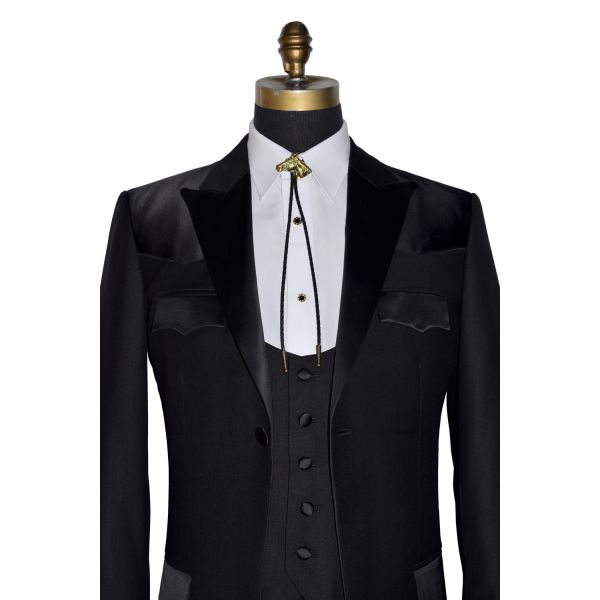 BLACK SCOOP TUXEDO VEST