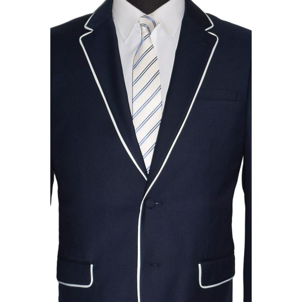 BON VOYAGE NAVY SUIT WITH WHITE TRIM AND WHITE PANTS