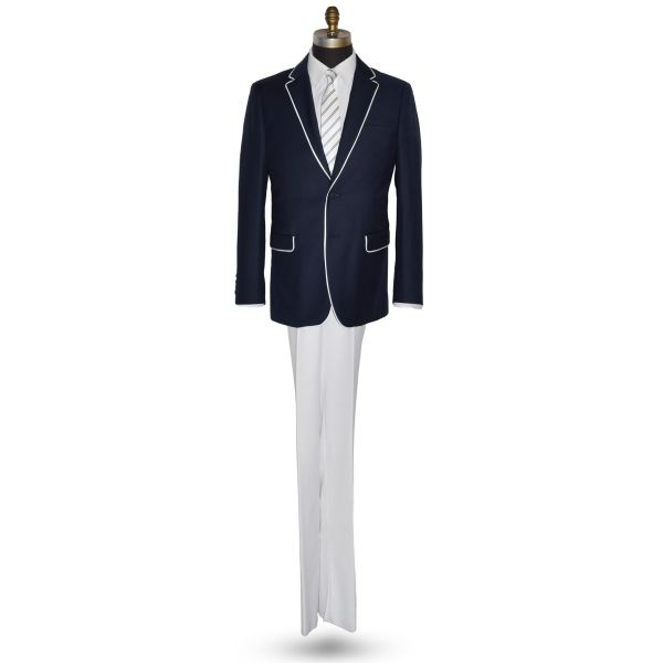 BON VOYAGE NAVY SUIT WITH WHITE TRIM AND WHITE PANTS
