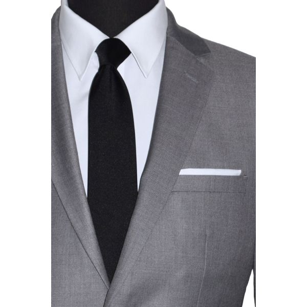 MEDIUM SPANISH GRAY MEN'S SLIM FIT SUIT - VEST OPTIONAL