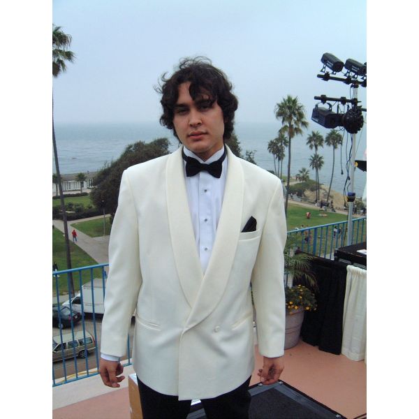 Used Ivory Double Breasted Shawl Collar Tuxedo