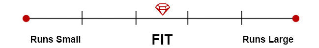 fitment scale indicating this tuxedo fits true to size 