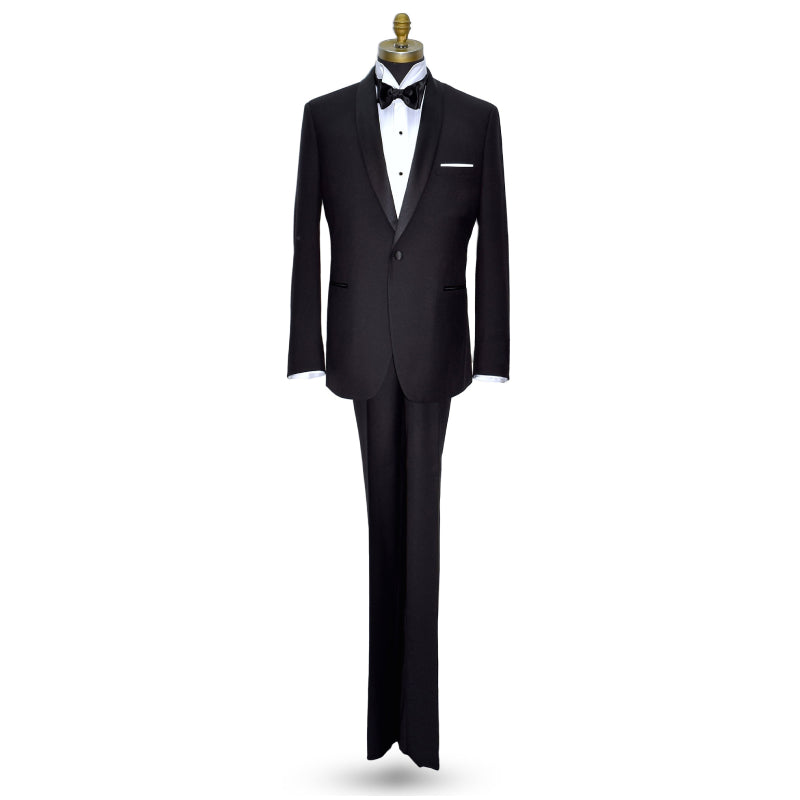 BLACK SHAWL LAPEL MODERN FIT TUXEDO - COAT AND PANTS SET