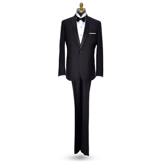 BLACK SHAWL LAPEL MODERN FIT TUXEDO - COAT AND PANTS SET