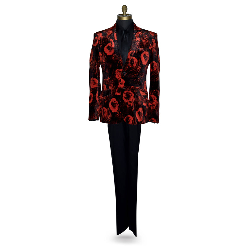 Velvet Red Tuxedo Ensemble