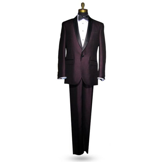 Plum Shawl Collar Tuxedo - 3 Piece
