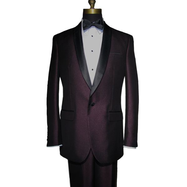 Plum Shawl Collar Tuxedo - 3 Piece