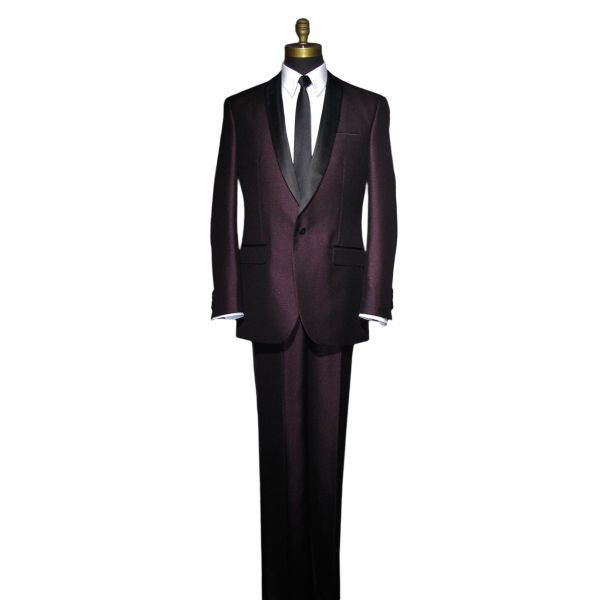 Plum Shawl Collar Tuxedo - 3 Piece