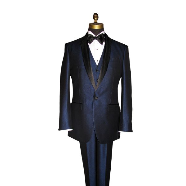 Ink Blue Shawl Collar Tuxedo with Pants Ensemble