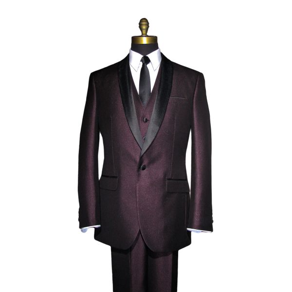 Plum Shawl Collar Tuxedo - 3 Piece