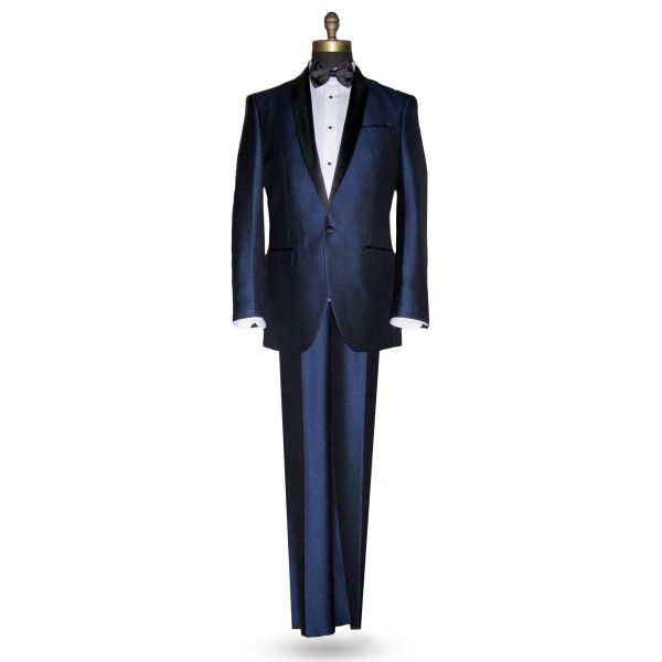 Ink Blue Shawl Collar Tuxedo with Pants Ensemble