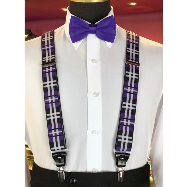 REGENCY PURPLE PLAID SUSPENDERS