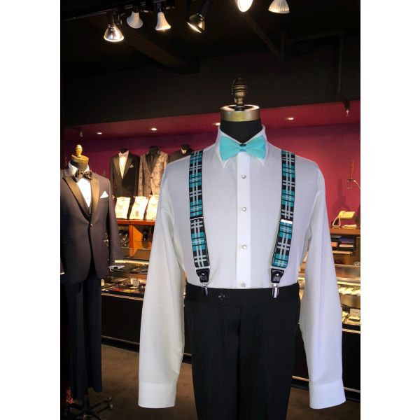 MALIBU-POOL PLAID SUSPENDERS