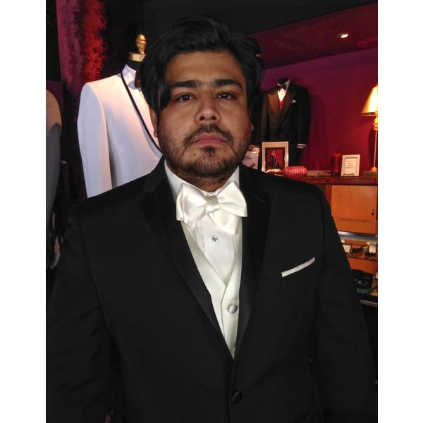 Ivory Satin Tuxedo Vest