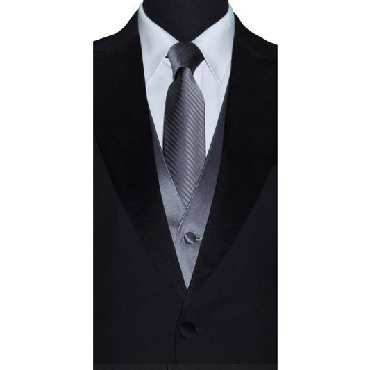 CHARCOAL DRESS NECKTIE WITH SHADOW STRIPE, TIE-YOURSELF
