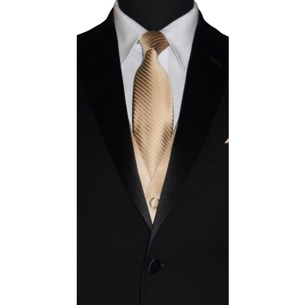 GOLDEN  NECKTIE WITH SUBTLE STRIPE, TIE-YOURSELF