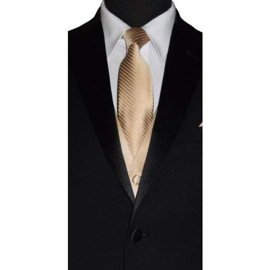 GOLDEN  NECKTIE WITH SUBTLE STRIPE, TIE-YOURSELF