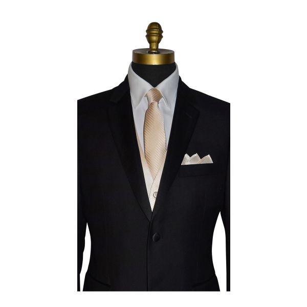 CHAMPAGNE NECKTIE WITH SUBTLE STRIPE, TIE-YOURSELF