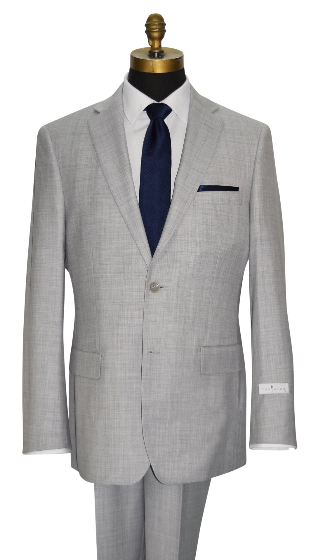 Light Gray Men's 2-Piece Suit - Vest Optional