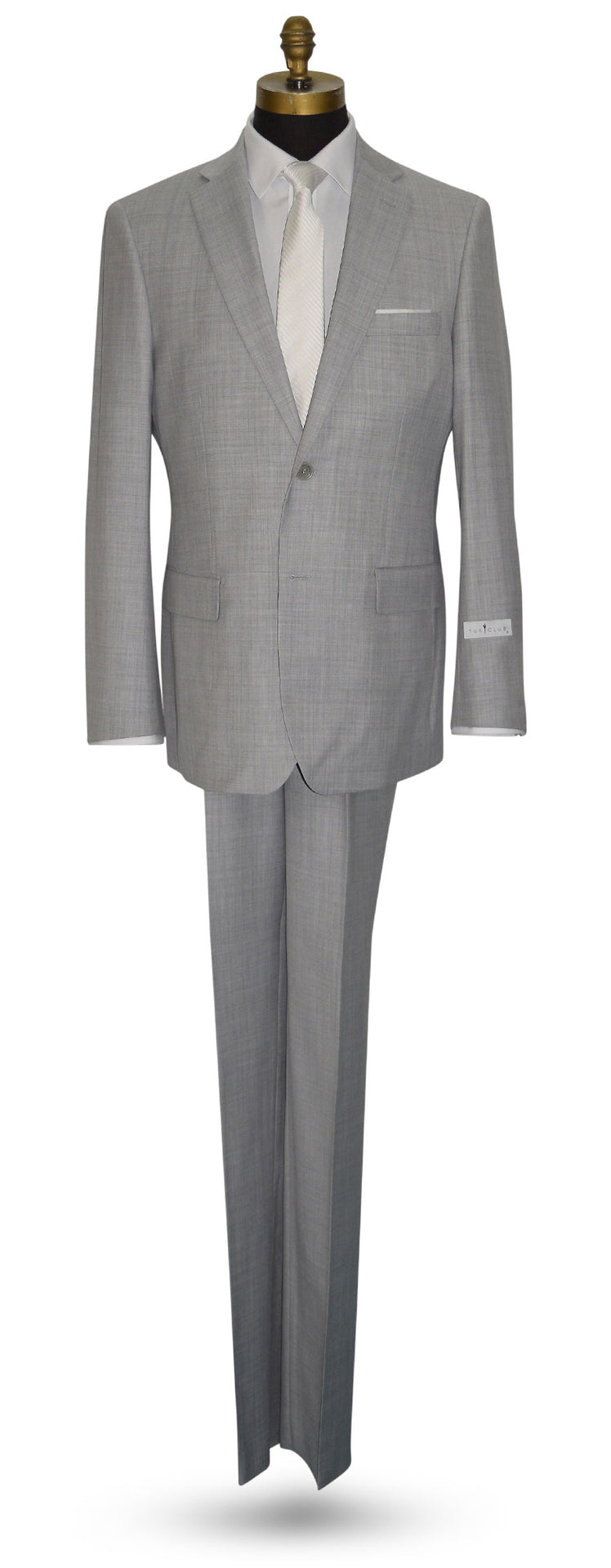 Light Gray Men's 2-Piece Suit - Vest Optional