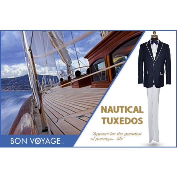 BON VOYAGE NAVY SUIT WITH WHITE TRIM AND WHITE PANTS