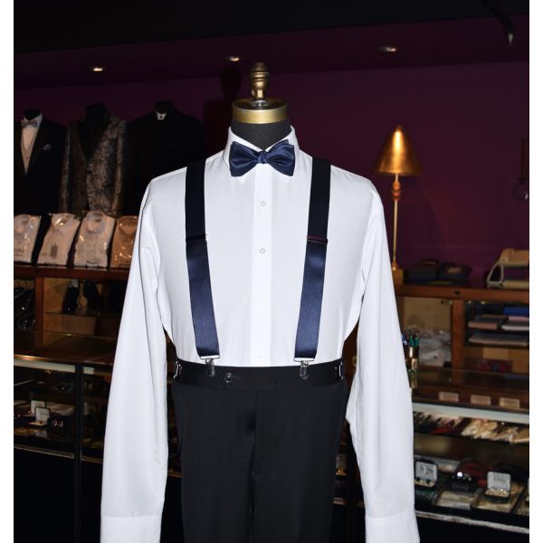 MARINE-BLUE BOWTIE by SAN MIGUEL, PRE-TIED