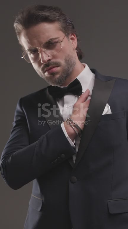 Black Brocade Tuxedo Ensemble