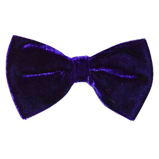 REGAL PURPLE VELVET BOWTIE,  PRE-TIED