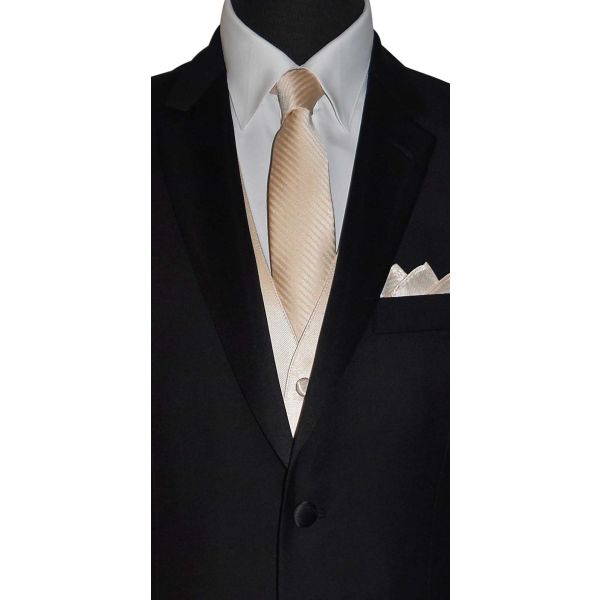 CHAMPAGNE NECKTIE WITH SUBTLE STRIPE, TIE-YOURSELF