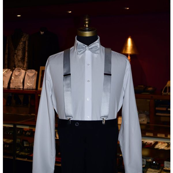 SILVER BOWTIE, PRE-TIED
