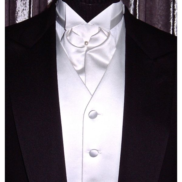 WHITE SATIN VEST