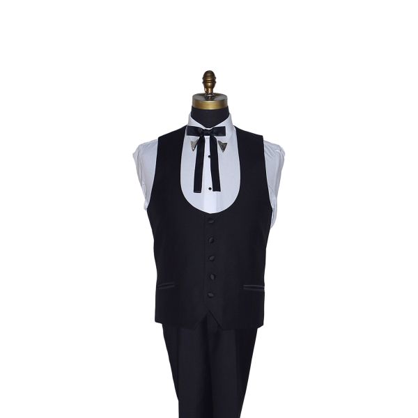 BLACK SCOOP TUXEDO VEST