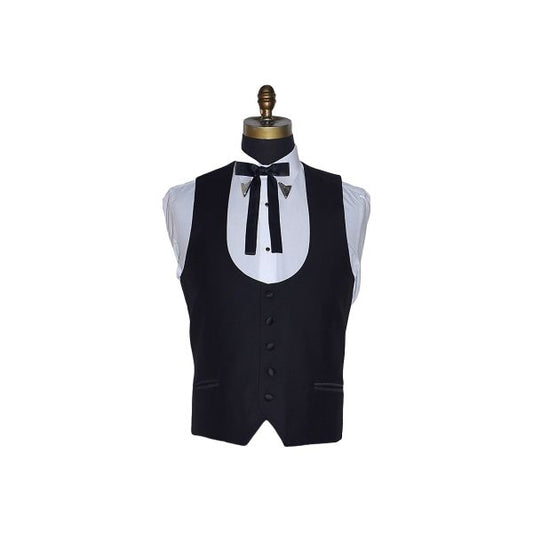 BLACK SCOOP TUXEDO VEST