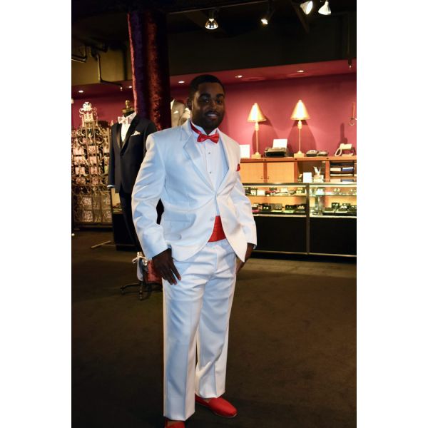 Used White Notch Lapel Tuxedo Jacket-2 Button