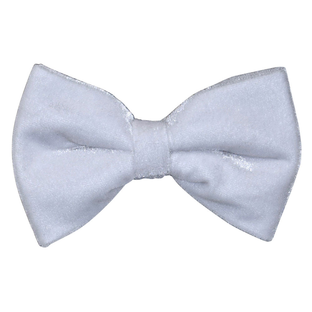 White velvet bow tie on a white background