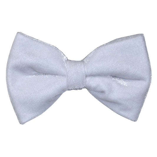 White velvet bow tie on a white background