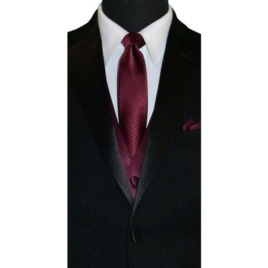 WINE DRESS NECKTIE WITH SUBTLE STRIPE-TIE YOURSELF