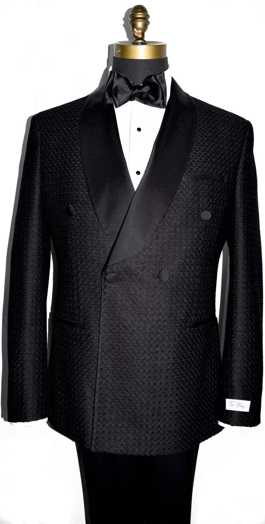 Black Double Breasted Shawl Collar Tuxedo