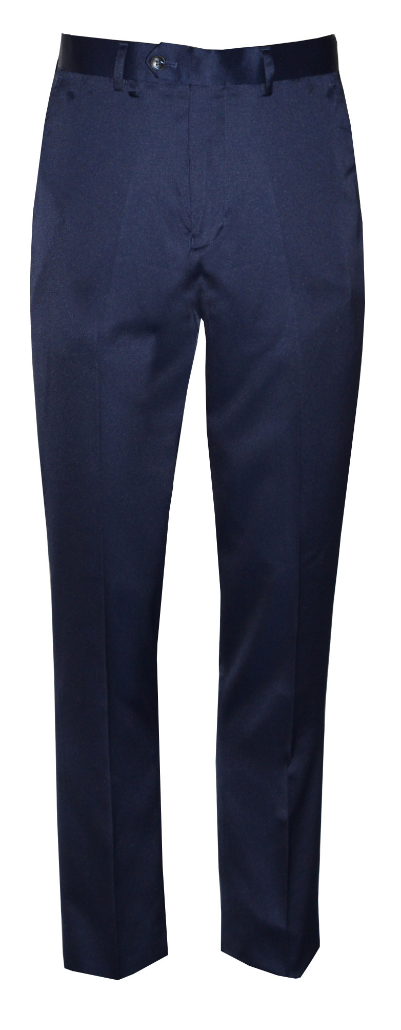 navy slim fit blue satin men's trousers